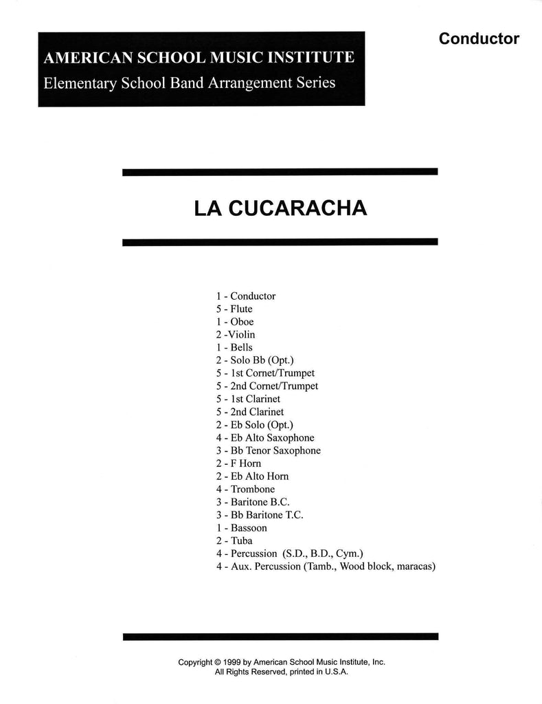 La Cucaracha - Full Band – American School Music Institute