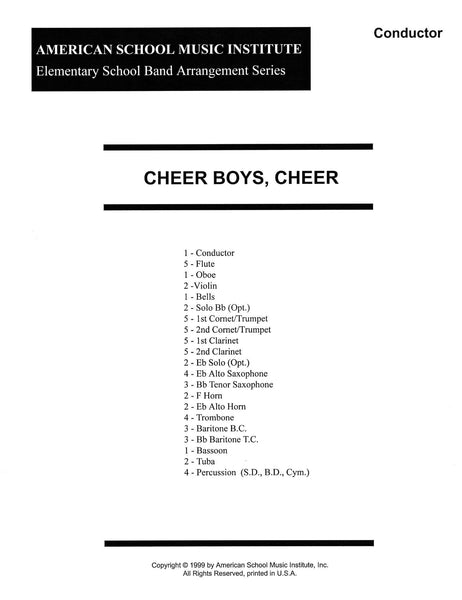 Cheer Boys Cheer March - Full Band